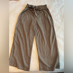 Houndstooth Bow Cropped Pants